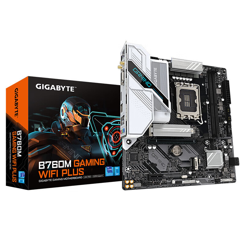 技嘉B760M GAMING WIFI PLUS D5 白魔鹰+i7 14700KF盒装CPU主板套装
