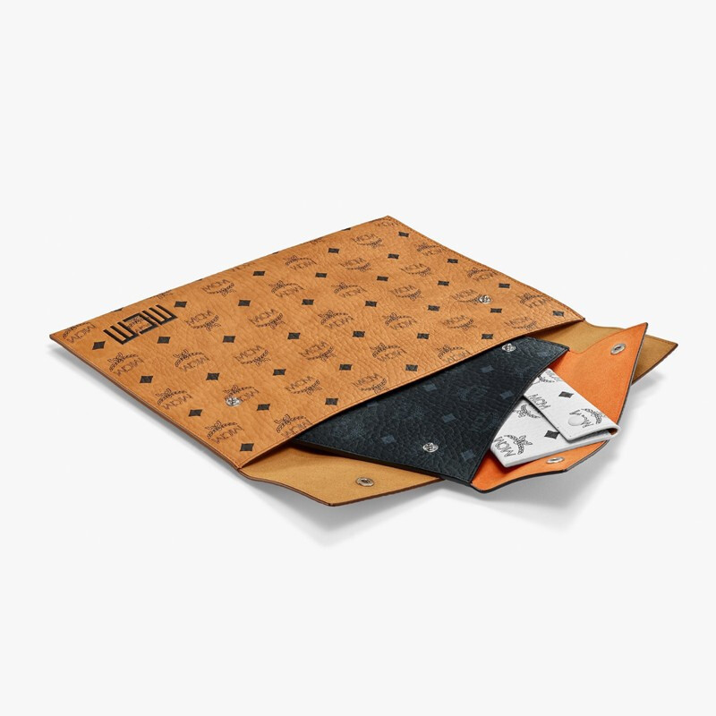 MCM 奢侈品 中性Visetos干邑色牛皮革中号手拿包三件套文件包信封包手拿包MXZBSVI04CO001