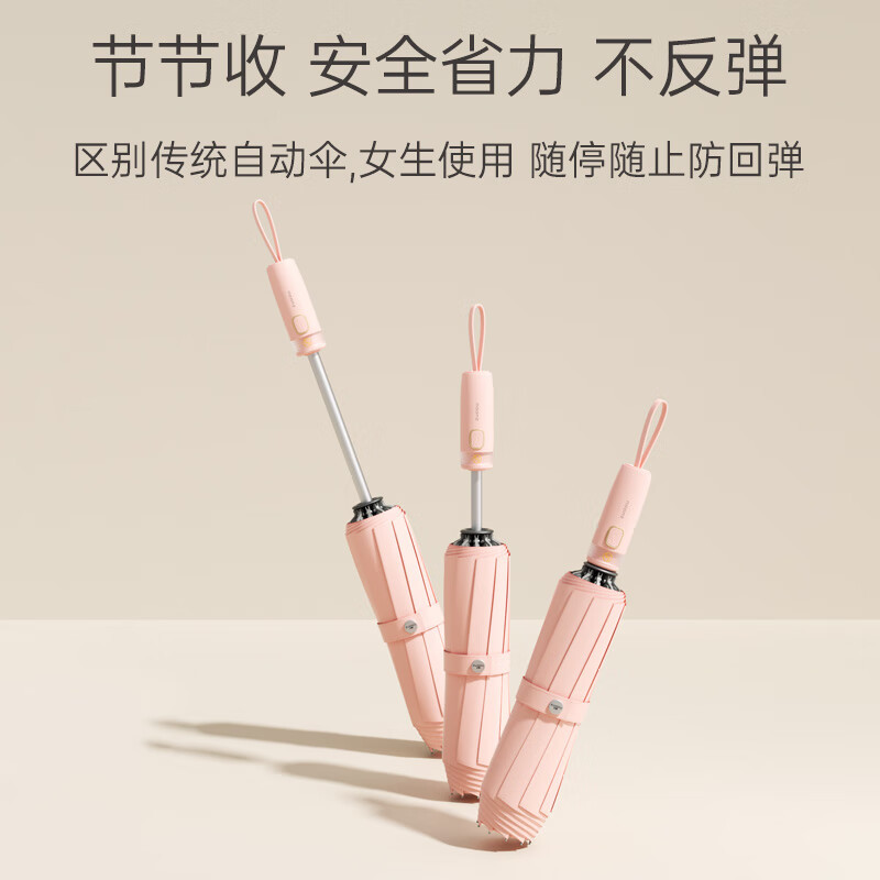 左都 ZD149安全式透明圈反向防晒伞 黑胶防晒 晨雾绿高清大图
