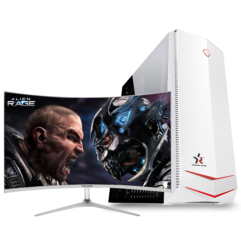 铭能 i9级十核E5 2670V2/AMD4G独显/16G内存/512G固态 台式机 组装电脑 台式电脑 家用办公电脑主机 商务炒股学生学习网课LOL游戏电脑整机+32英寸曲面全套