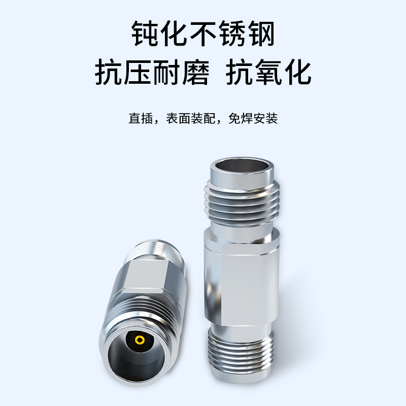 博扬 毫米波转接器2.92/2.4mm 40GK型2.92母转2.4母射频RF同轴转换器 BY-2.92/2.4-KKG