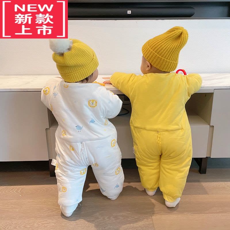 可莉允婴儿童连体衣服宝宝棉服冬装套装加厚睡衣秋冬加厚新生儿外出保暖图片