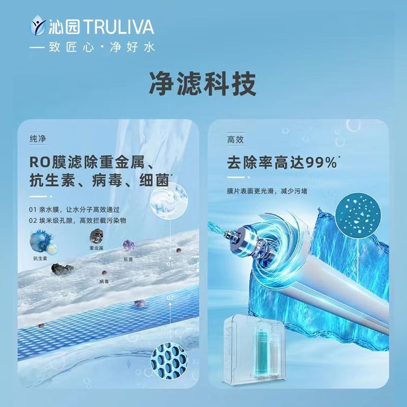 搭配购买更优惠沁园套餐净水器家用厨房直饮RO反渗透无桶大通量纯水机小水钻KRL5003+前置308套装+管线机580