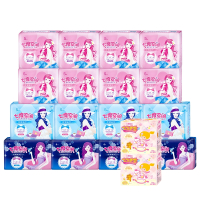七度空间优雅系列透气卫生巾日夜用组合112片装