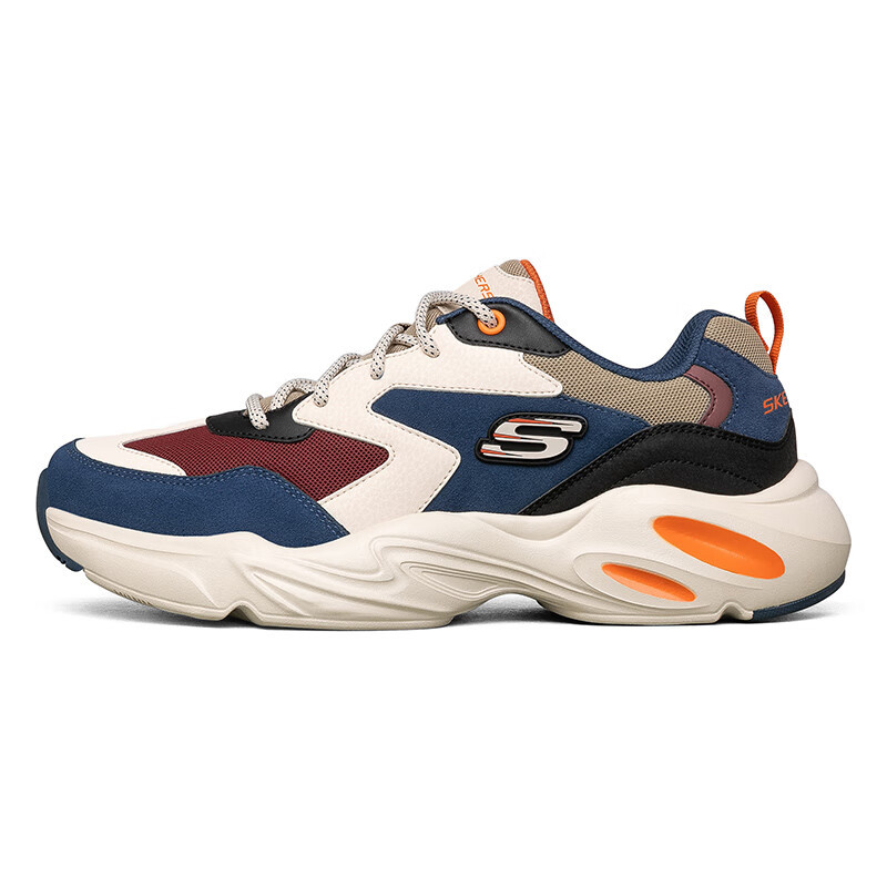 斯凯奇(Skechers)男鞋2023新款春季轻便减震休闲鞋男厚底增高老爹鞋男百搭运动鞋 237236-NVMT 44