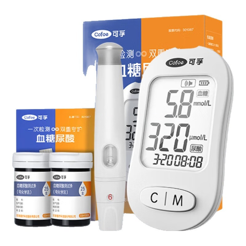 可孚血糖尿酸双侧 TGU210-C(1仪器+50试纸+针头)高清大图