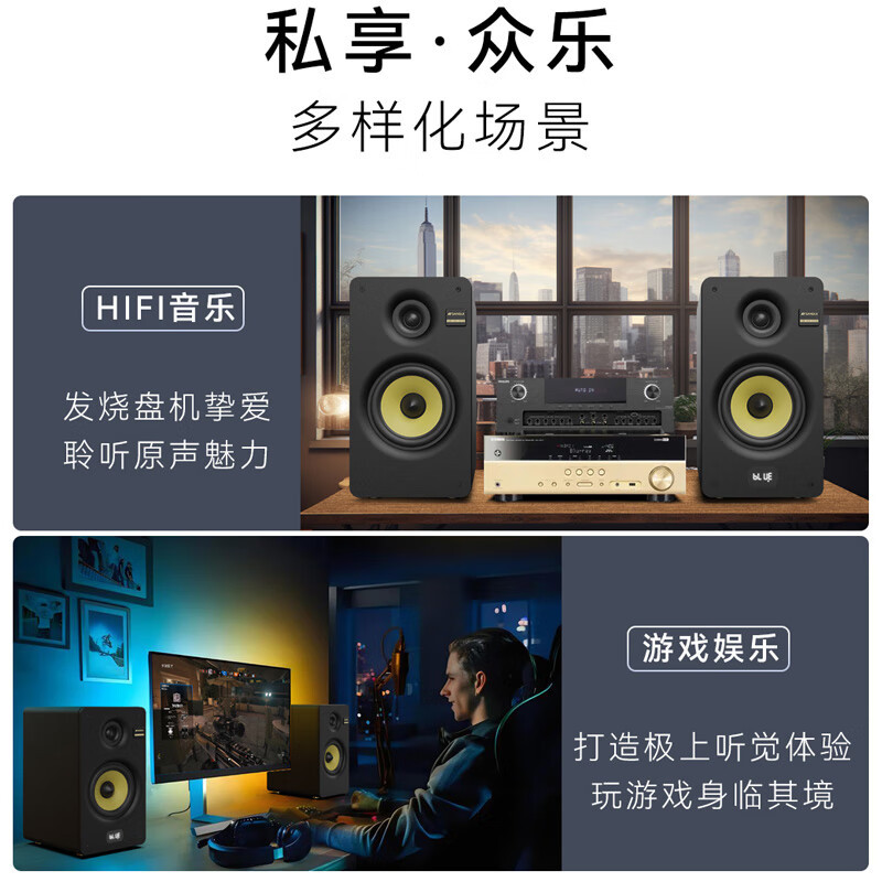 山水(SANSUI) S860家用环绕K歌影院音响 S860黑色哑光烤漆6.5吋发烧式对箱 大功率K歌音响套装高清大图