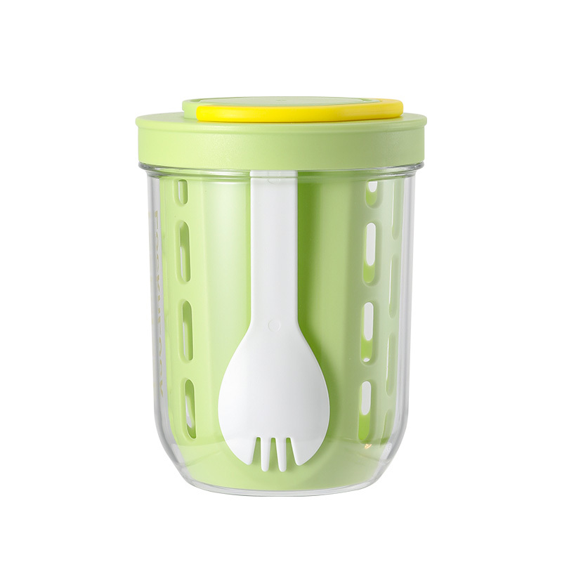 乐扣乐扣 多功能沥水沙拉杯 绿色650ml LCB861GRNFU高清大图