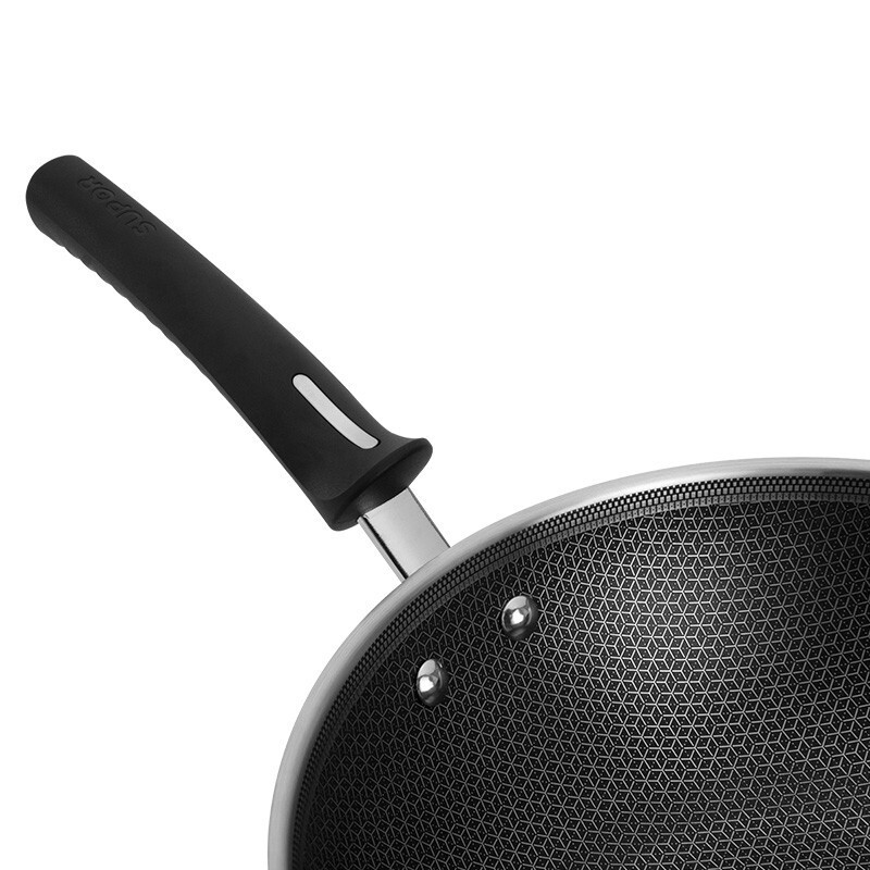 苏泊尔（SUPOR）蜂窝晶盾不锈 钢炒锅 不锈钢防粘炒锅电磁炉燃气家用炒菜锅 30CM EC30JAC01高清大图