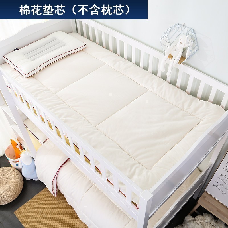 美帮汇全棉宿舍床垫春床褥垫子儿童拼接小床全棉垫学生床垫单人床棉花垫 棉花垫+床单（绿色条纹） 120*200（填充4斤