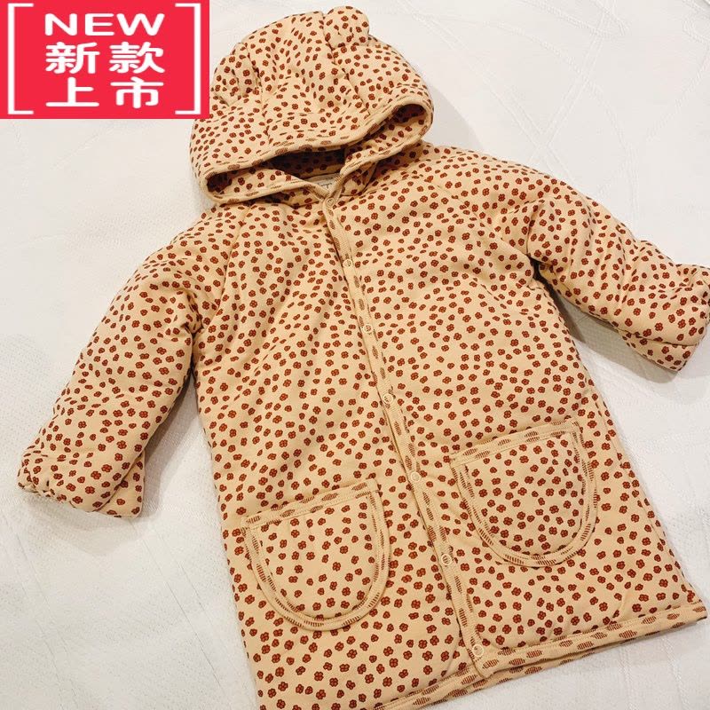 可莉允丹麦婴童外套冬精梳棉中长款宝宝棉衣可包手加厚保暖儿童时尚棉服图片