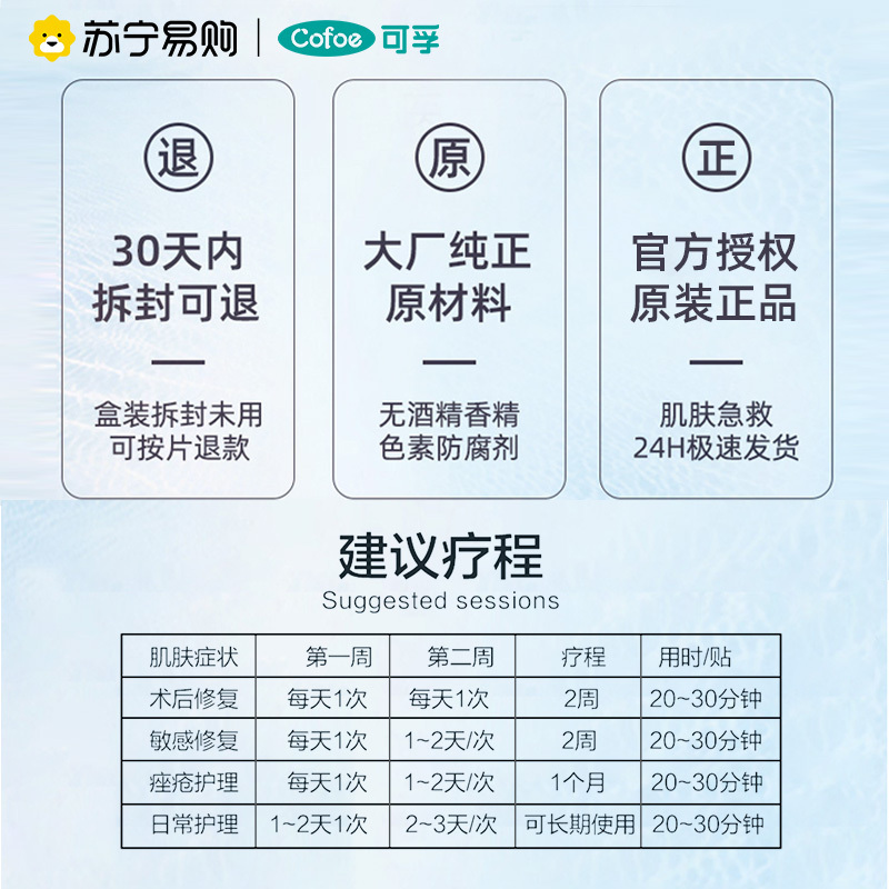 可孚医用敷料面膜冷敷贴透明质酸钠修复贴二类正品官方旗舰店1428