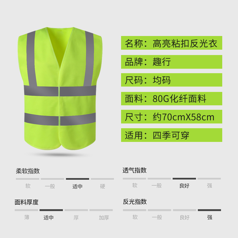 趣行 应急救援包 车载灭火器三角架警示牌安全锤反光背心新交规年检救缓工具应急包4件套装