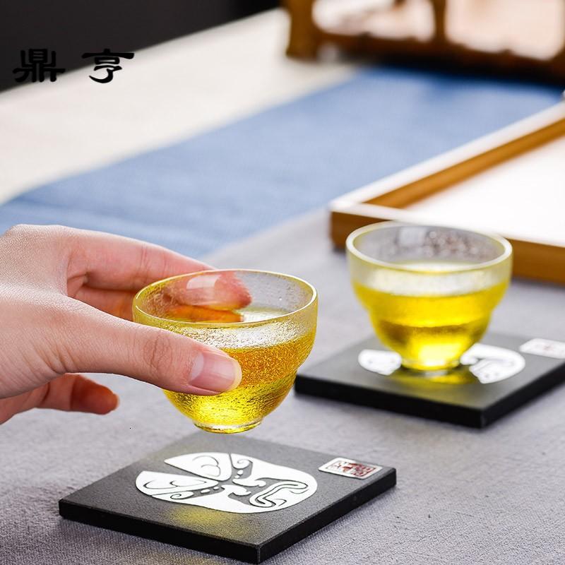鼎亨 玻璃盖碗趣味茶具套装加厚耐高温玻璃茶碗公道杯三才碗杯