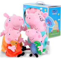 小猪佩奇毛绒Peppa Pig粉红猪小妹佩佩猪19cm-120cm 一家毛绒玩具公仔玩偶礼盒装 小猪佩奇一家 超大号