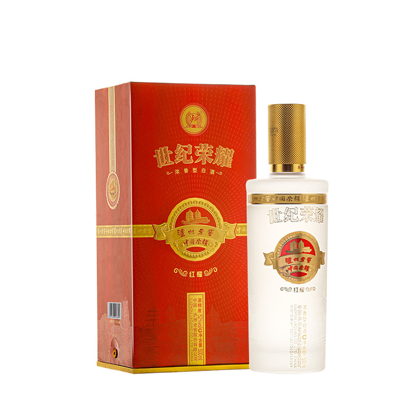 泸州老窖 世纪荣耀 红耀浓香型白酒52度500ml单瓶装