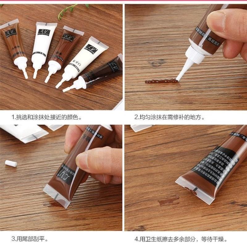 白色 一支装 木质木器修补漆家具修补膏液维修木门地板实木划痕修复油漆补漆笔