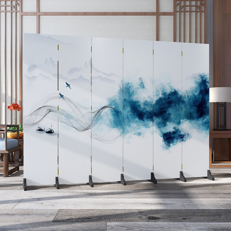 中式屏风卧室遮挡家用装饰隔断墙客厅酒店办公室折叠移动双面折屏 3扇防透（1.8米高*1.2米宽）