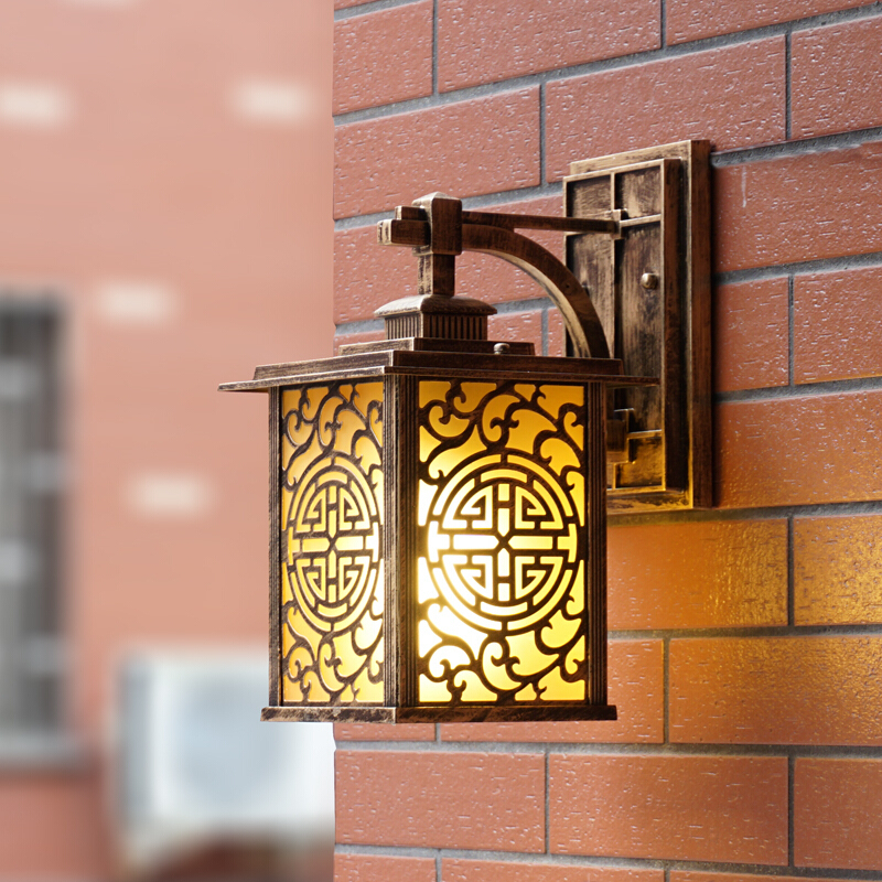 苏宁优选新中式室外防水壁灯阳台过道复古创意楼梯壁挂灯户外庭院外墙