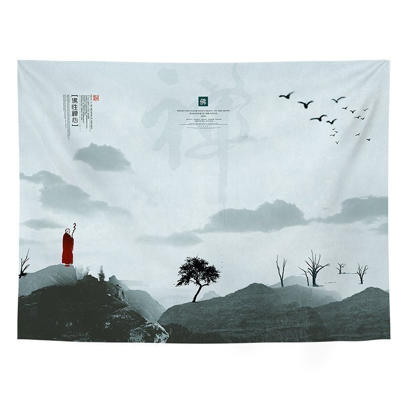 汐岩背景布挂布墙布宿舍出租房改造直播房间卧室床头墙面装饰挂毯 GT1066宽150cm-高130cm（收藏加购送安装包+星