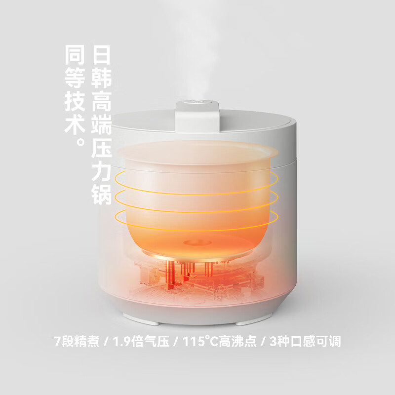 olayks.立时3L电压力锅旋钮款(岩黑)YBW3001A高清大图