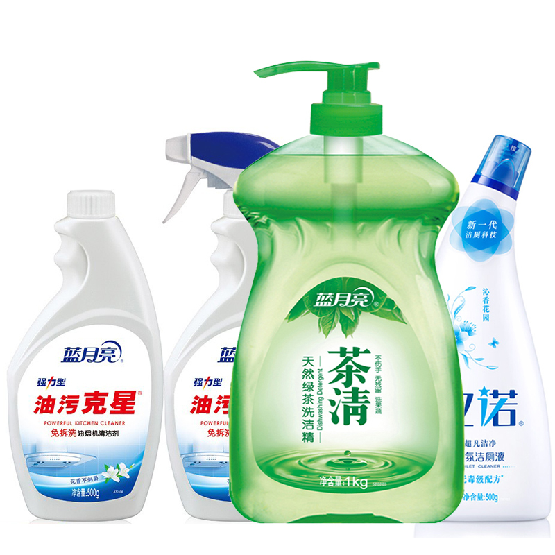 蓝月亮家清礼包·(1kg茶清*1+油污克星500g*2+500g卫诺*2+洗手液瓶瓶补)单位:件
