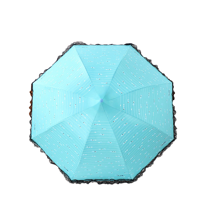 天堂伞 36038E高密聚酯银胶三折蘑菇晴雨伞太阳伞