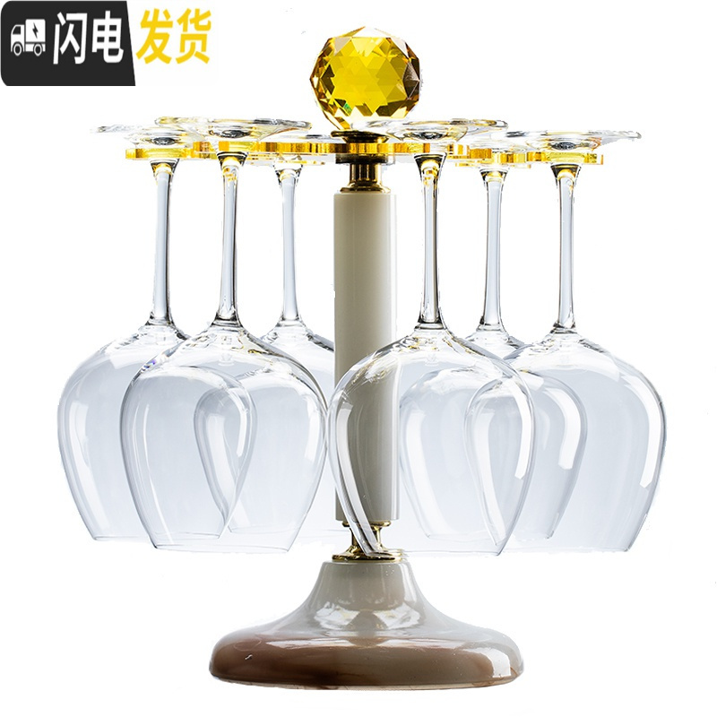 三维工匠家用红酒杯套装欧式葡萄酒杯架水晶玻璃高脚酒杯6只红酒杯醒酒器 透明钻石杆杯架+6只470波尔多杯