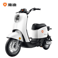 雅迪电动车新款DM2畅行版新国标成人轻便电动自行车48V24Ah可提锂电舒适减震电瓶车 48V24A/星空白