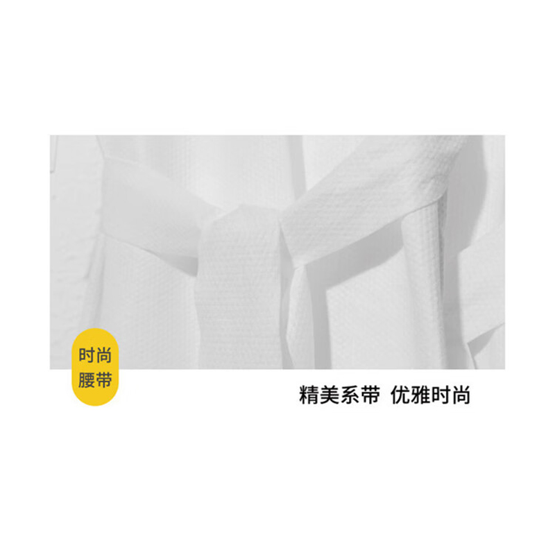 谋福 一次性浴袍 棉加厚出差旅行酒店免洗睡衣 (2件装)高清大图