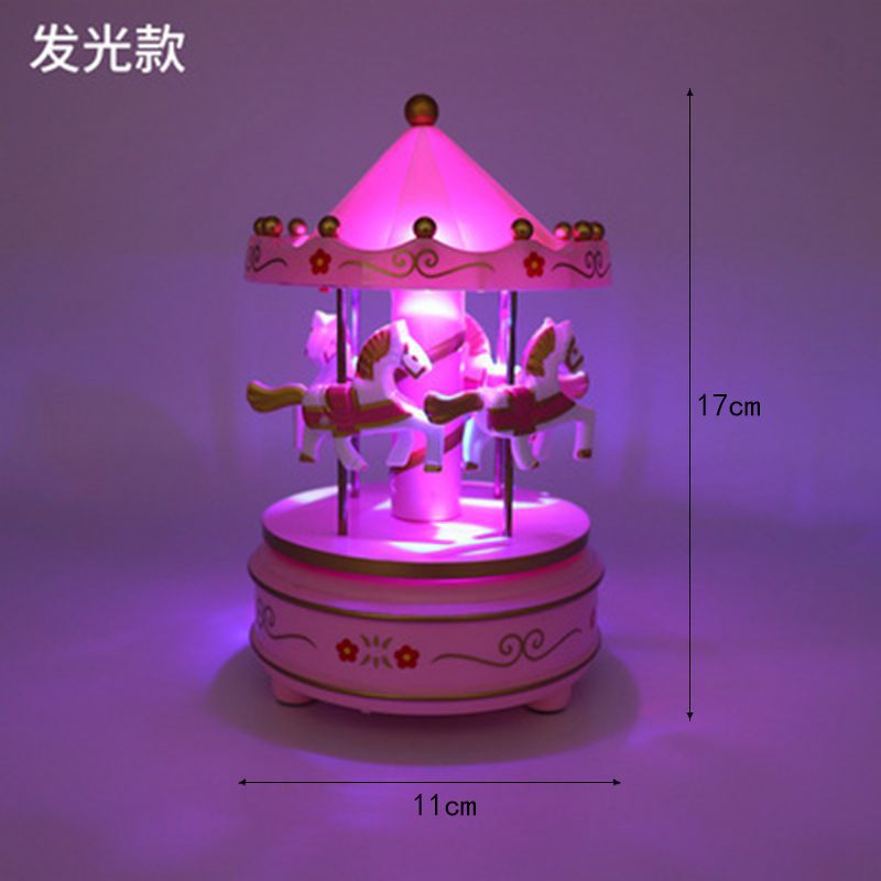 毕业季儿童生日礼物旋转木马音乐盒蛋糕装饰摆件创意甜台装扮布置