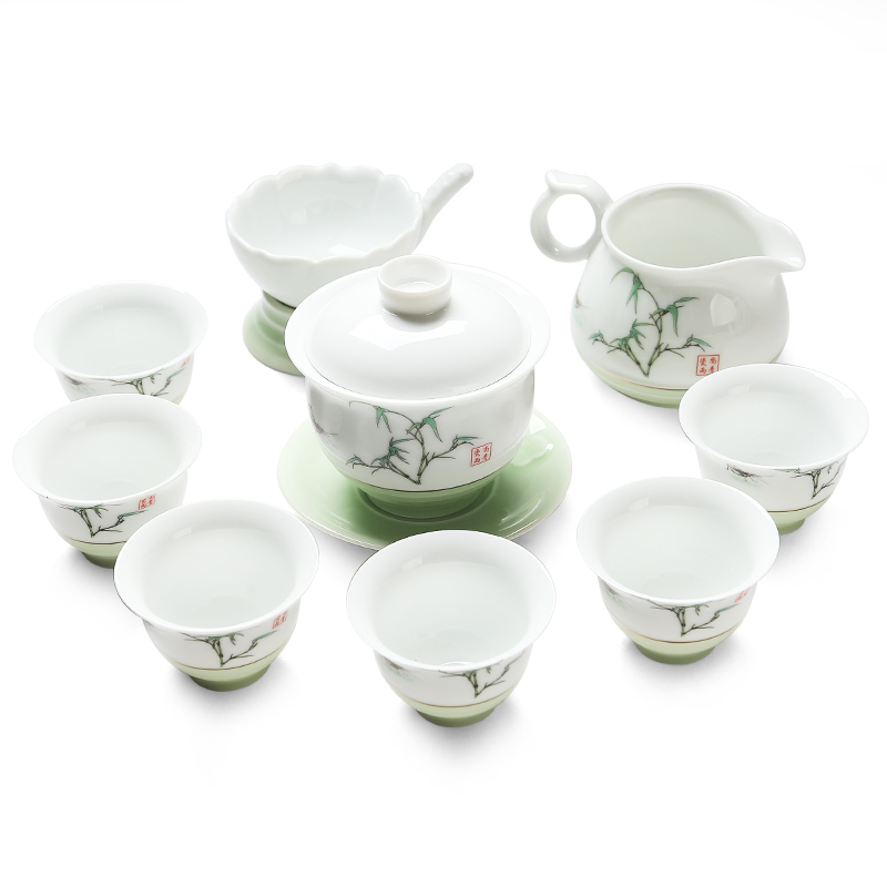 苏氏陶瓷(SUSHI CERAMICS) 茶具套装元清陶瓷茶壶茶杯功夫茶具(盖碗)