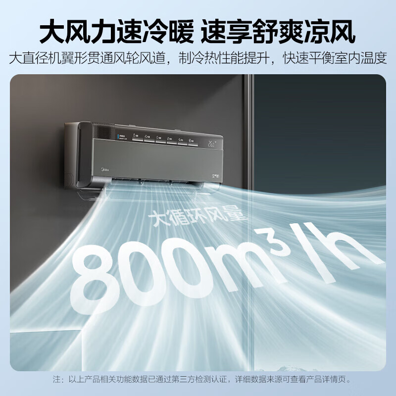 美的(Midea)空调挂机 1.5匹空气机 智能空调 无风感 焕新风壁挂式一级变频 KFR-35GW/T5 标准安装
