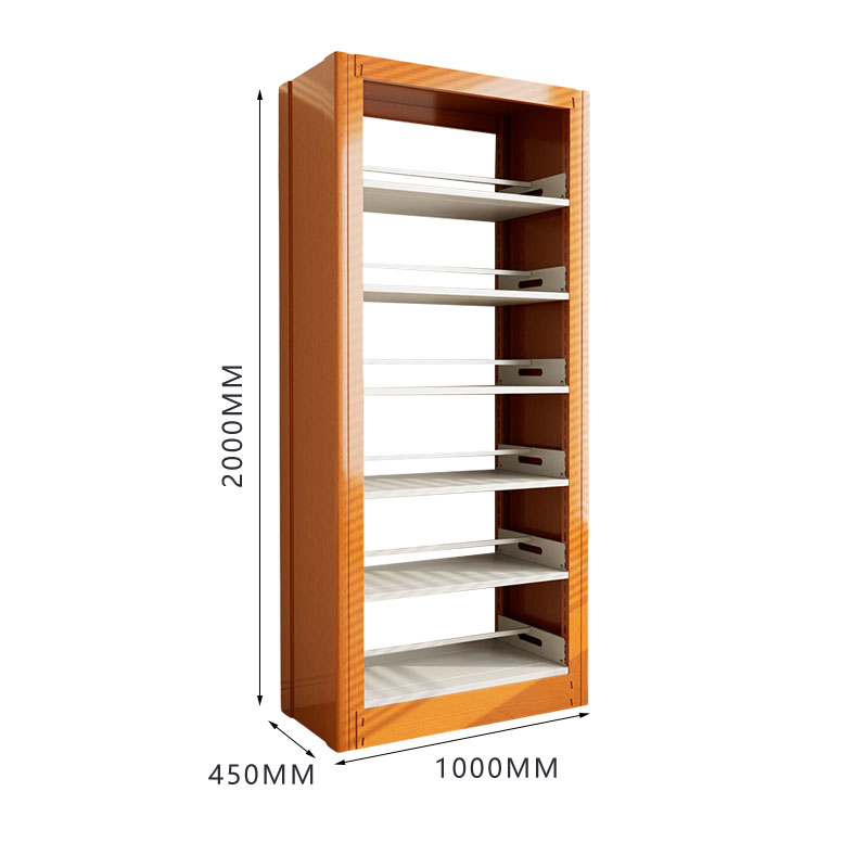 臻远ZY4072631 钢制书架黄色资料架 双面6层一列一组 1000*450*2000mm高清大图