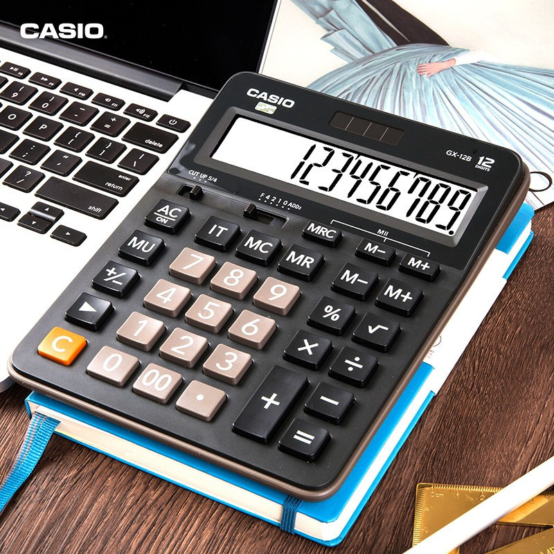 卡西欧(CASIO) DX-12B商务计算器大型机黑色经典款 (单位:个)
