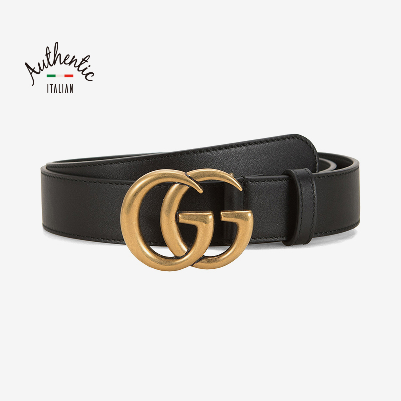 GUCCI/古驰男女同款牛皮双G带扣皮革腰带414516 AP00T 2145棕色105