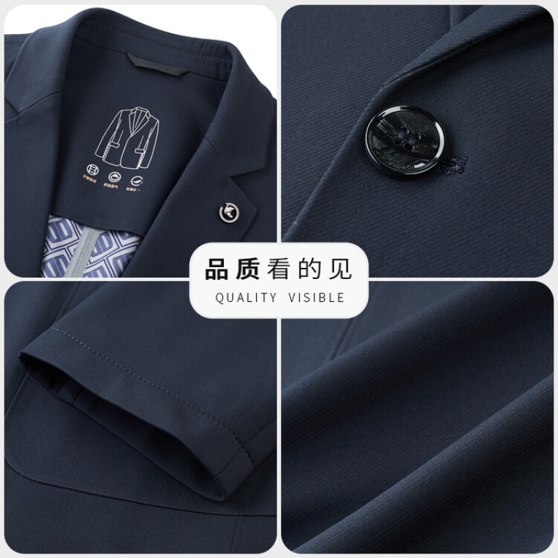 品牌春秋无㾗胸标免烫男士西服商务绅士中青年男装外套新款高清大图