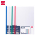 得力（deli）5531A抽杆报告夹(混)(5个/包)【10包】背宽9mm A4彩色抽杆夹 （2件起订）