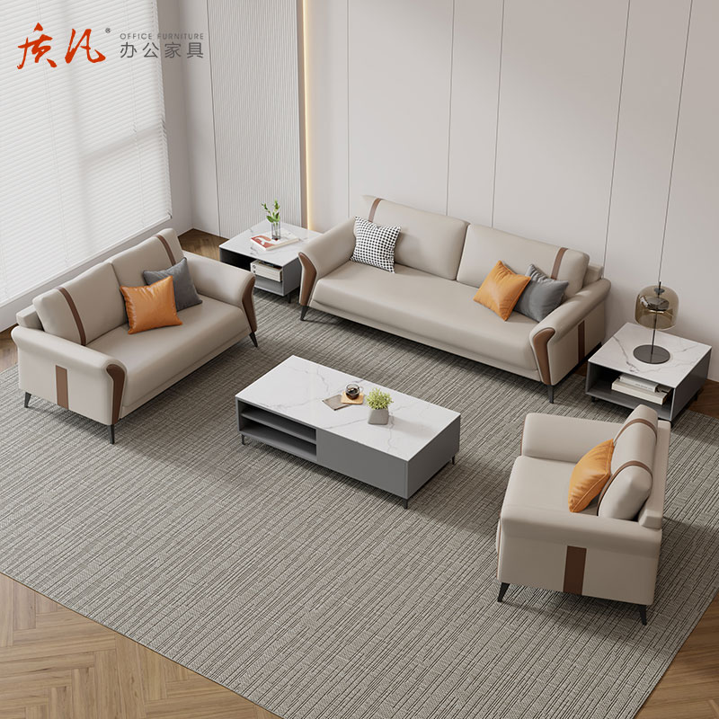 质凡现代时尚休闲接待简约办公沙发 双人位高清大图