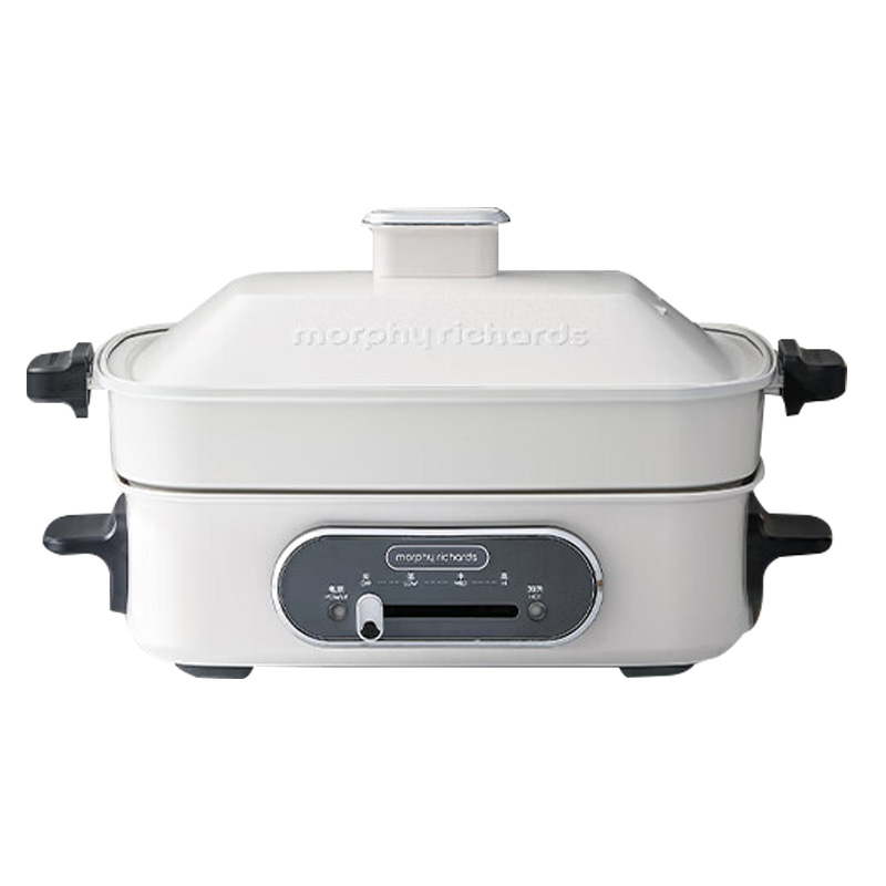 摩飞电火锅不沾涂层耐磨防刮高温不变色清洗方便白色MR9088