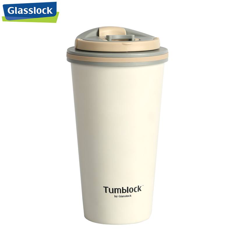 三光云彩(GLASSLOCK)GTL2202W保温杯500ml真空不锈钢男女士韩版可爱简约时尚学生咖啡杯子茶水杯 米白色
