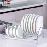 放碗架沥水架厨房多层碗筷沥水架盘子晾碗控水架不锈钢色碗碟架子 单层碗架 (颜色随机)