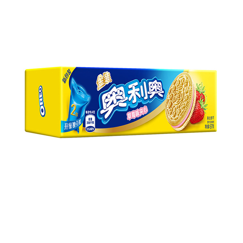 亿滋奥利奥(OREO) 夹心饼干 零食 金装草莓味97g