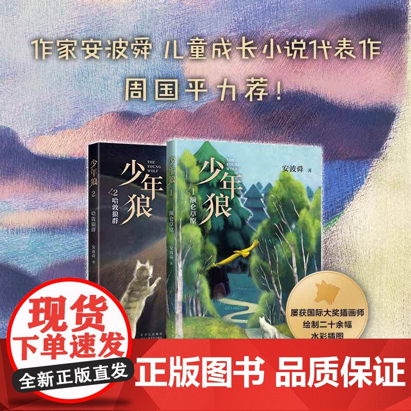 少年狼 双册套装 青少年成长教育 中国版狮子王 让孩子学会 自我成长 精美插图 四色印刷 大语文教育周国平狼图腾爱心树高清大图