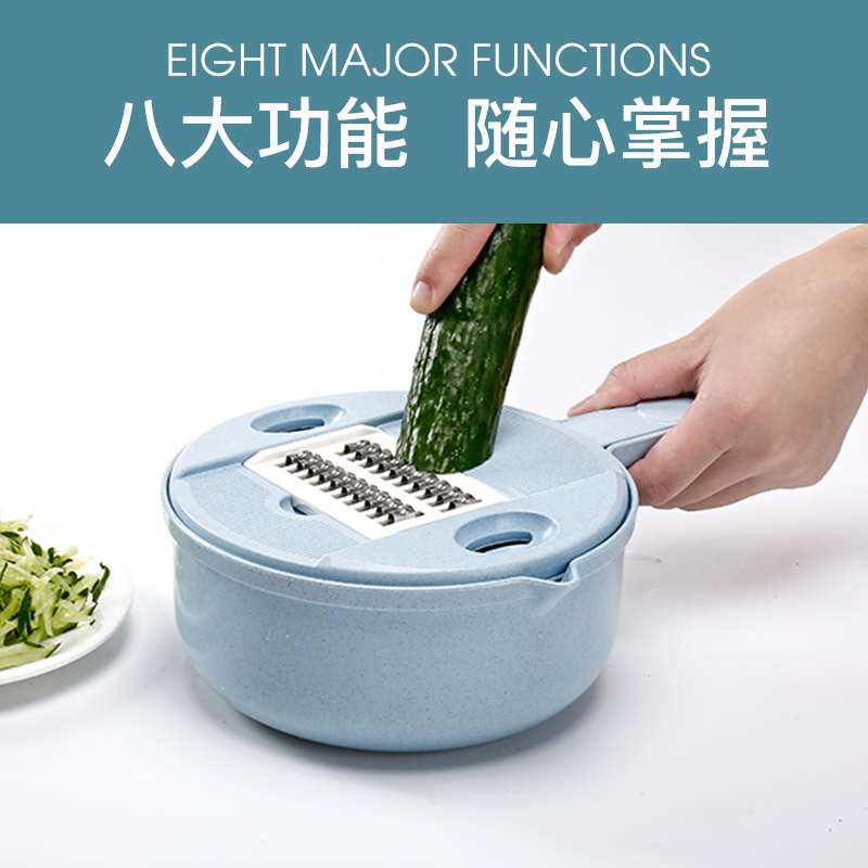 美之扣qcq10二代小麦圆形刨丝器 北欧蓝 厨房家用多功能切菜器切片器土豆丝切丝器小麦圆形刨丝器190*95*290高清大图