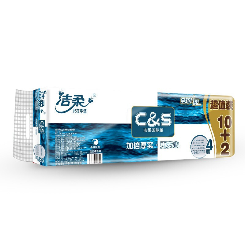 洁柔 JJ056-18 蓝精灵140克三层卷纸 10卷*6提/箱