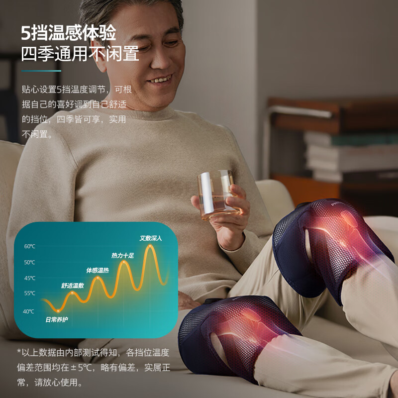 飞利浦膝盖按仪器老寒腿热敷理疗仪护膝保暖关节送爸妈长辈送男女友生日新年礼物3108L双支L码高清大图