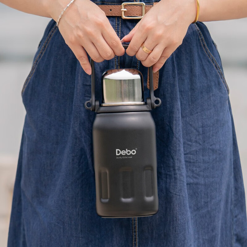 Debo德铂钛享不锈钢保温壶 DEP-DS386 黑色900ml/个