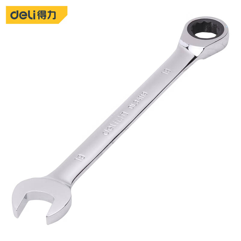 得力工具DL34119_镜面棘轮两用快扳19mm(新VI)