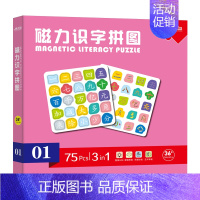[1阶]儿童磁力识字拼图1本 [正版]幼儿早教磁力识字拼图全套6本1-6阶段儿童磁力识字拼图3到6岁宝宝磁性幼儿早教书进